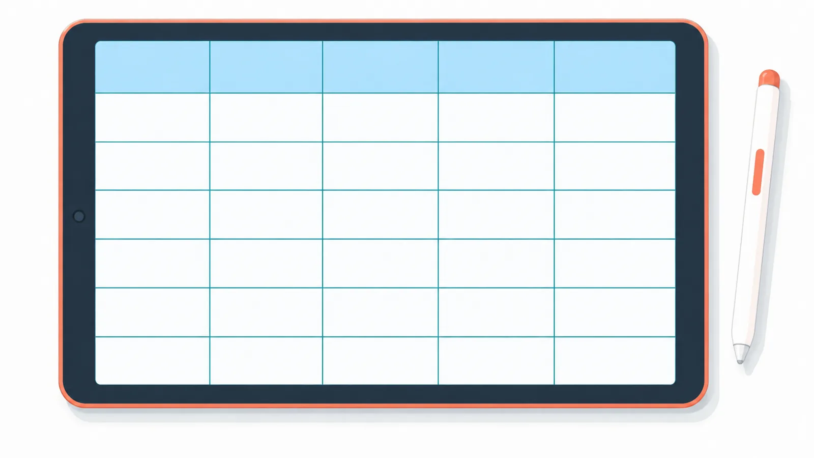 Tablet memaparkan jadual perbandingan untuk menilai ETF