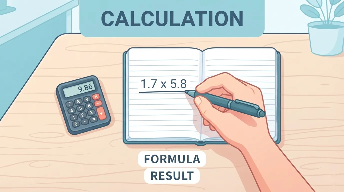 Tangan menulis formula faedah mudah dalam buku nota
