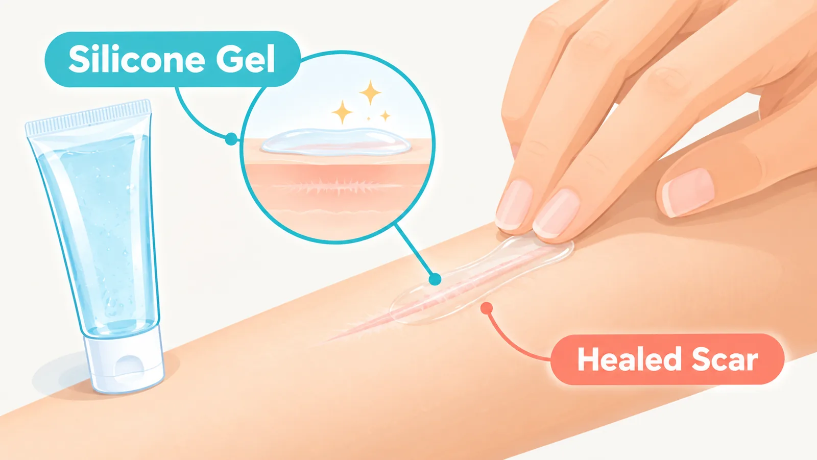 Menyapu gel parut nipis pada parut yang sudah sembuh