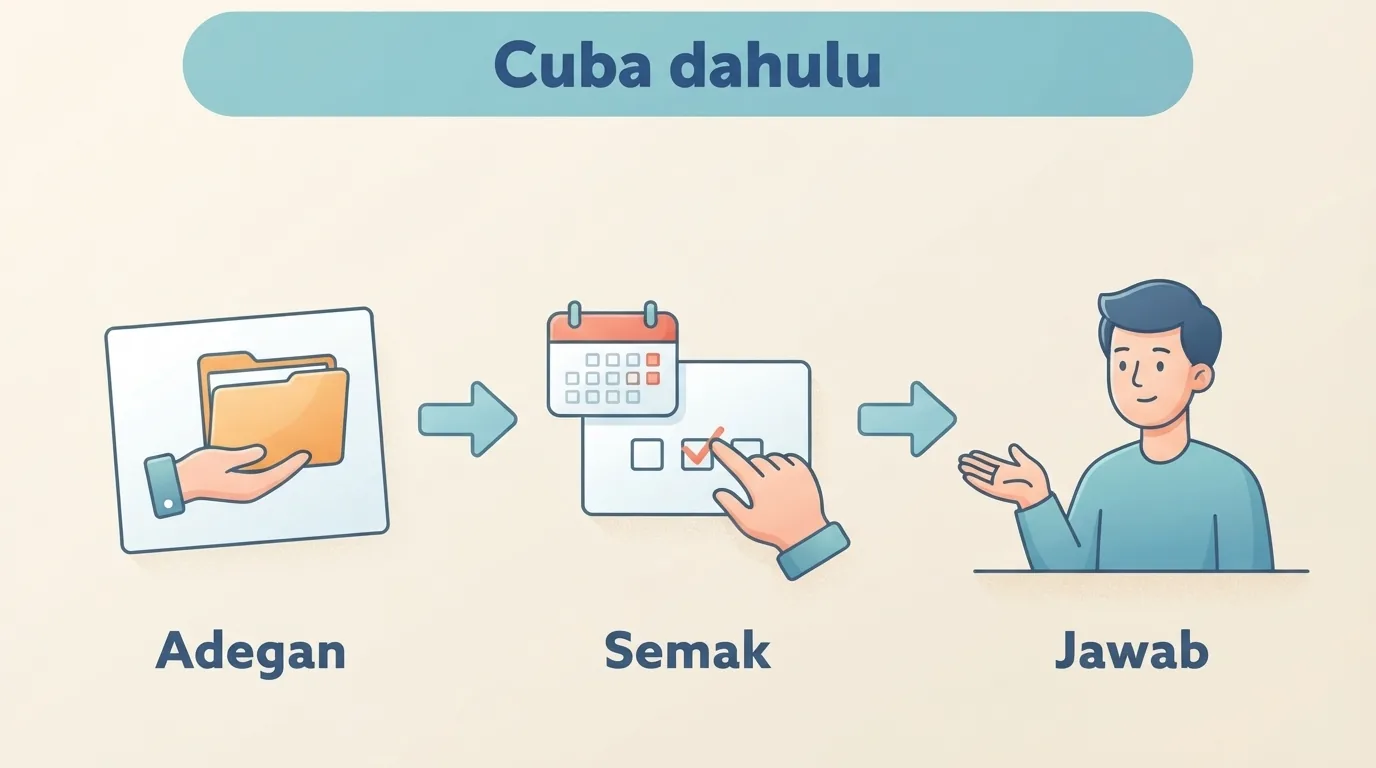 Daripada mengingati permintaan kerja kepada mencuba tindakan kecil: semak jadual dahulu sebelum memberikan jaw