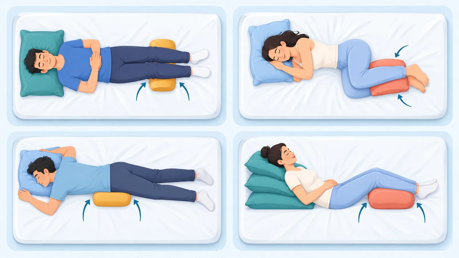 Perbandingan beberapa kedudukan tidur di atas katil