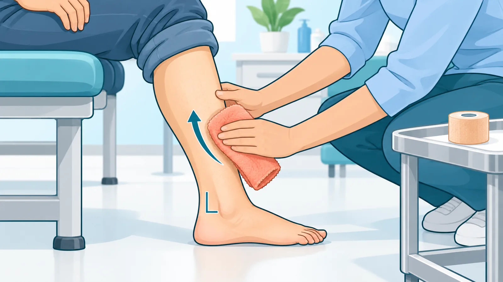Menyediakan kaki sebelum membalut buku lali