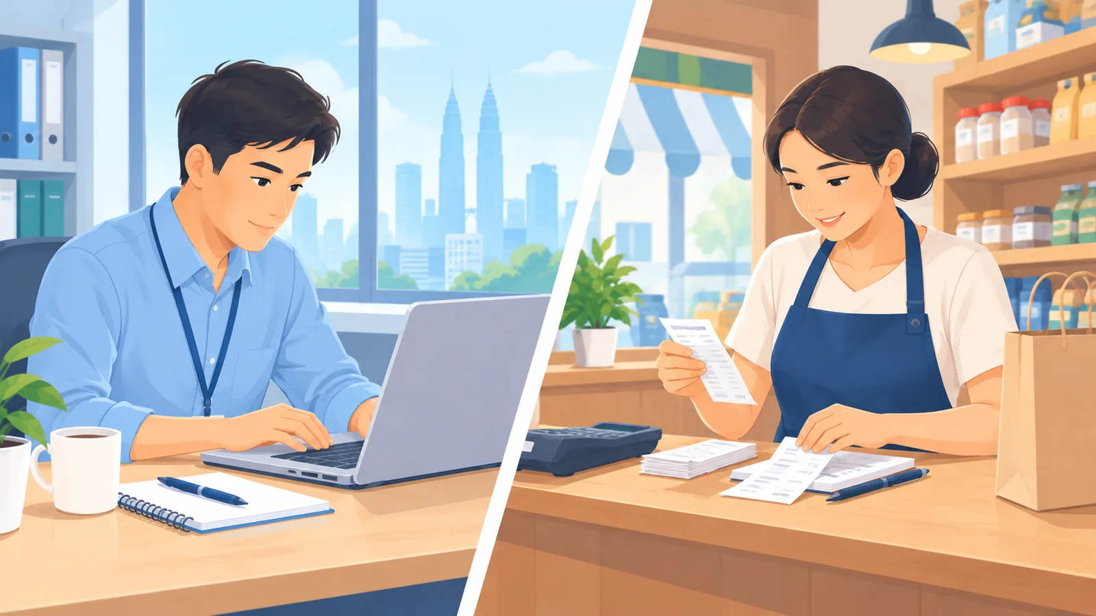 Pekerja bergaji dan pemilik perniagaan kecil sebagai pembayar cukai