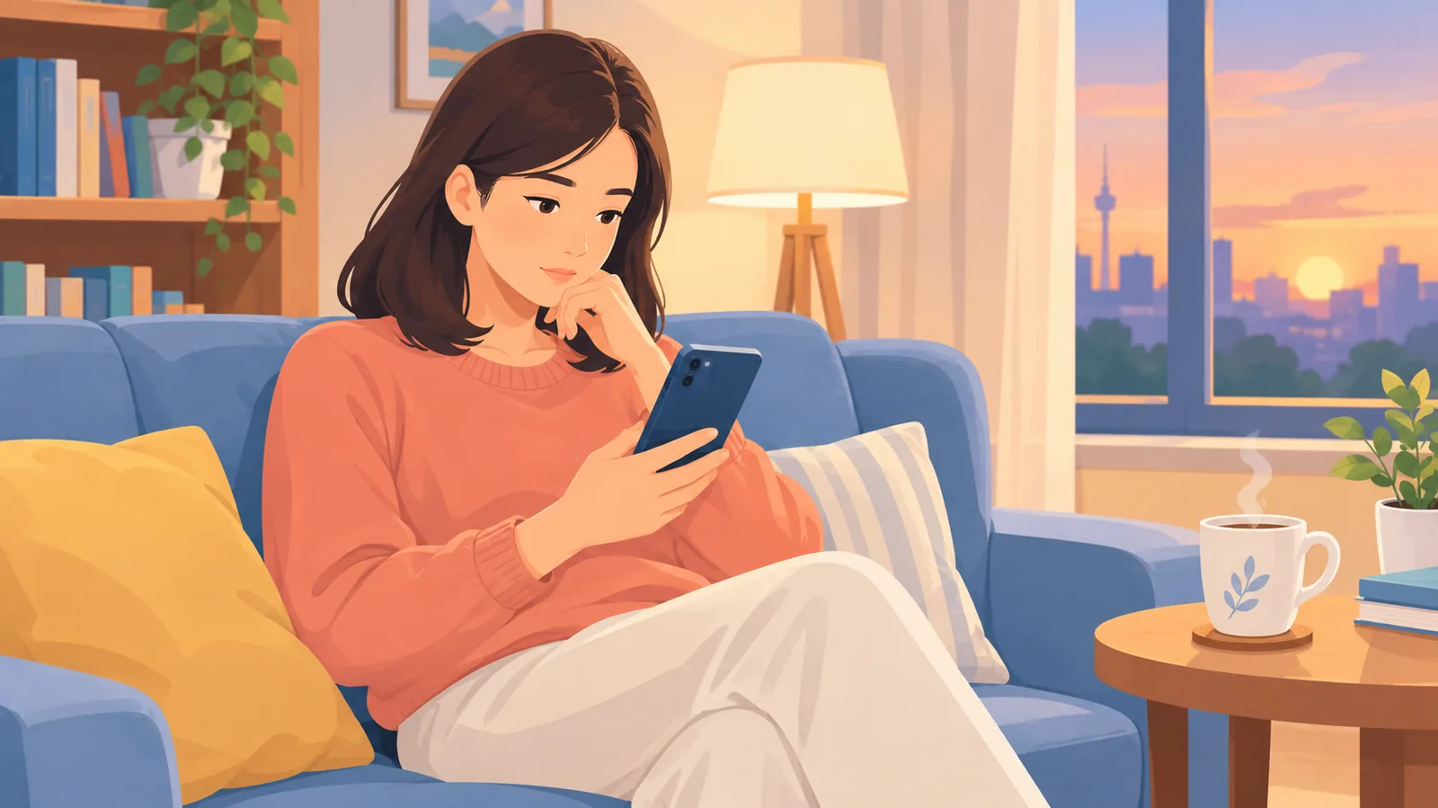 Pembayar cukai membaca soalan lazim di telefon pintar