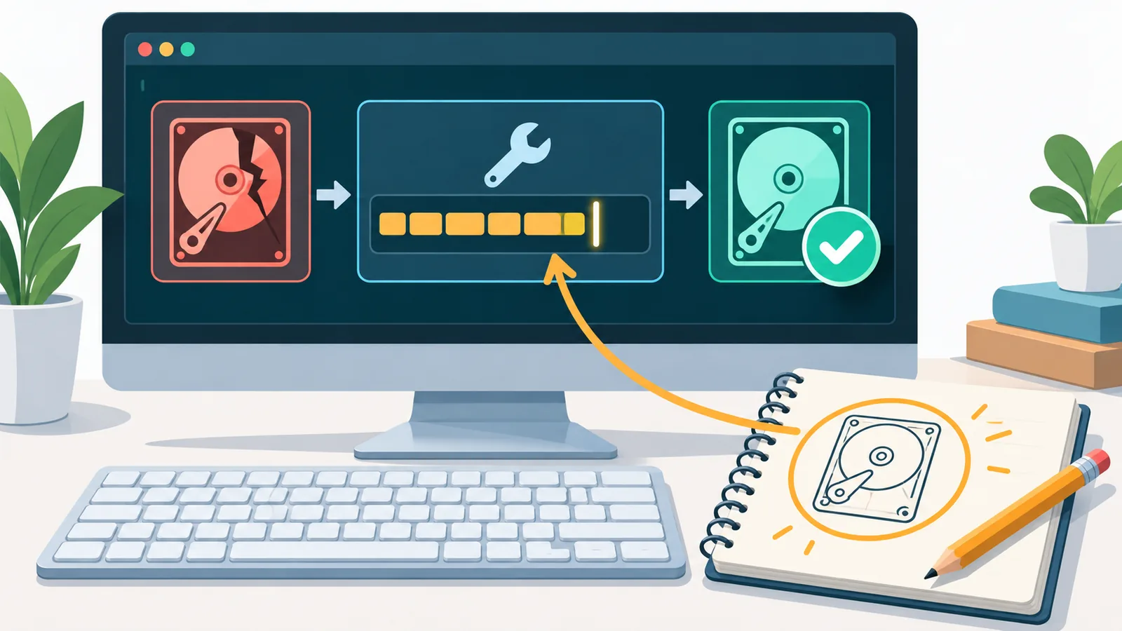 Arahan pembaikan ditaip dalam Command Prompt dengan nota huruf pemacu