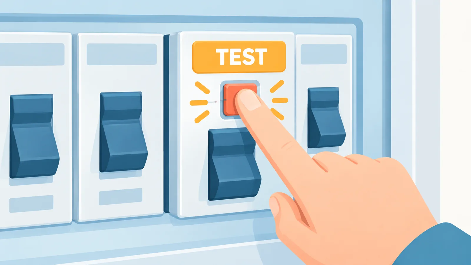Butang TEST pada pemutus AFCI