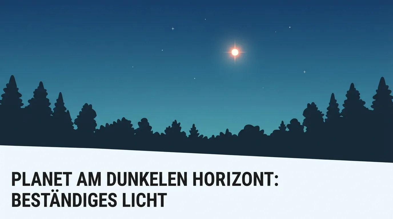 Een heldere planeet boven de bomen in de schemering