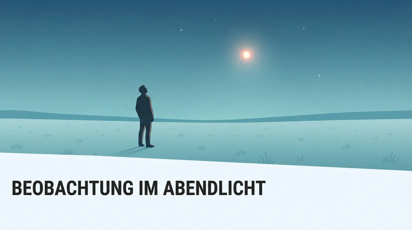 Silhouet van iemand die in de schemering naar een planeet kijkt