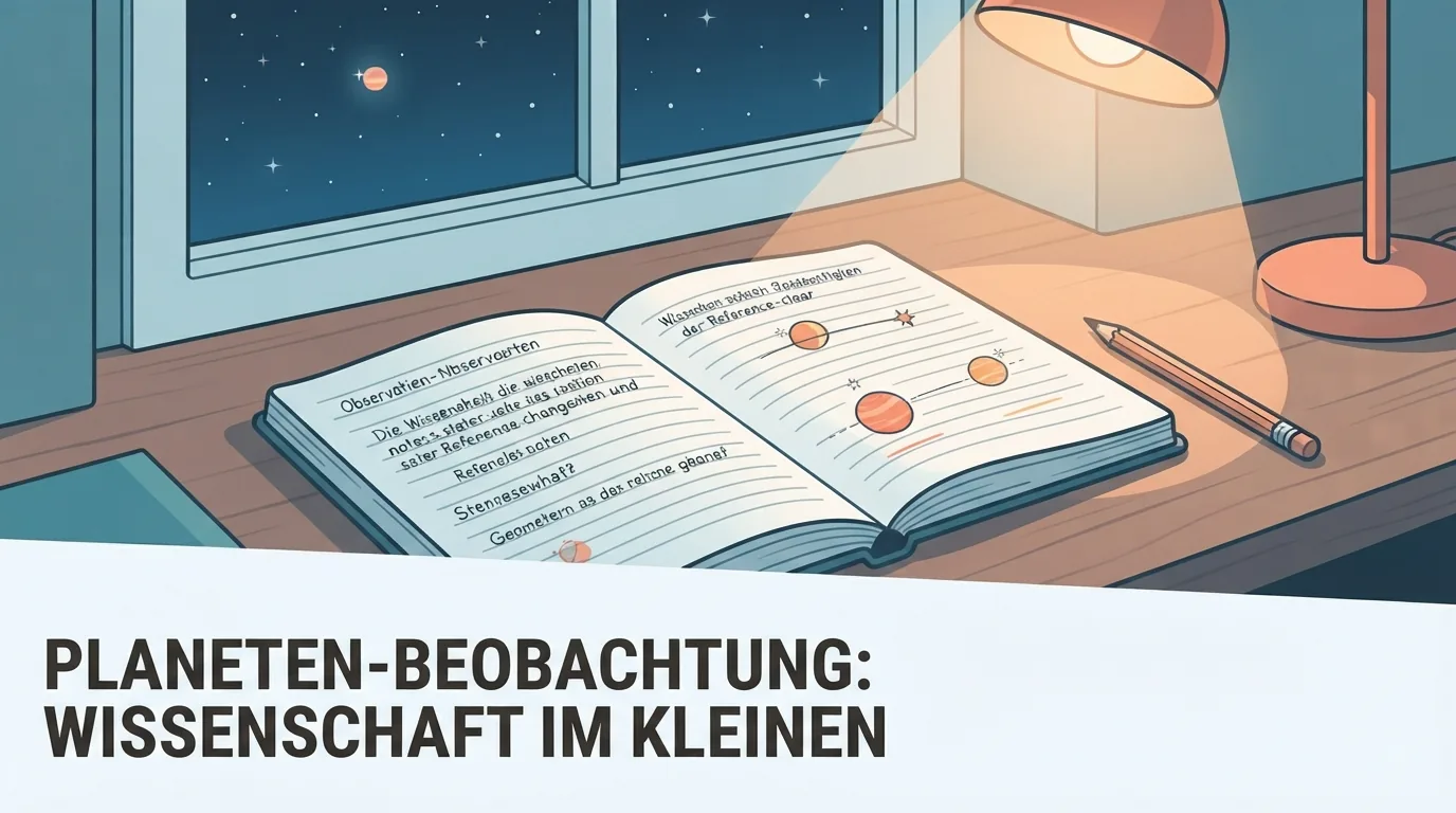 Notitieboekje met waarnemingen van een planeet bij een raam