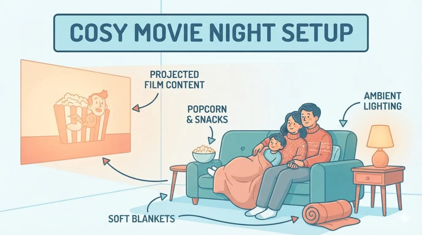 Rij blanco filmkaarten op een houten tafel voor een vergelijking