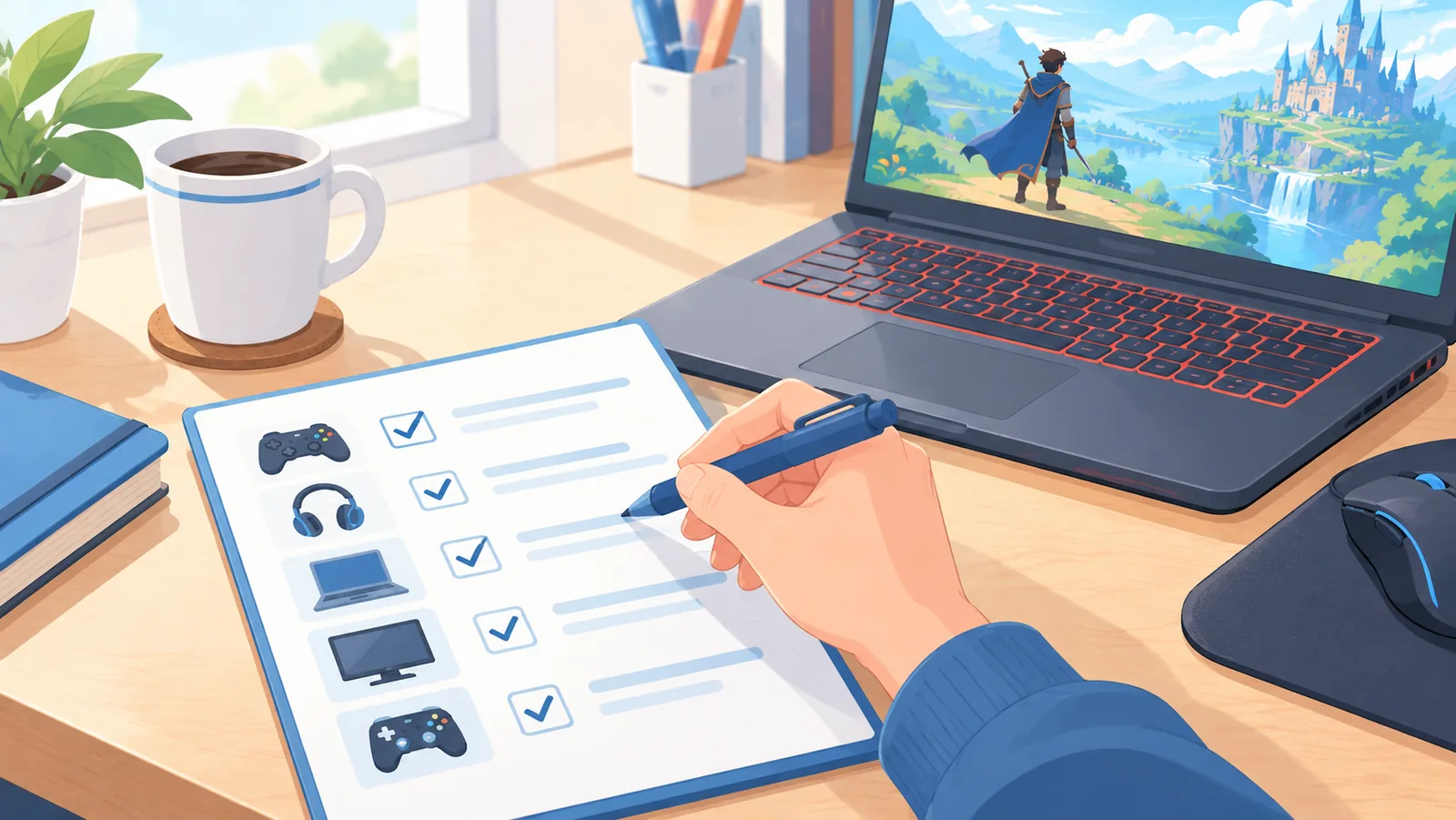 Checklist afvinken voor het kopen van een game