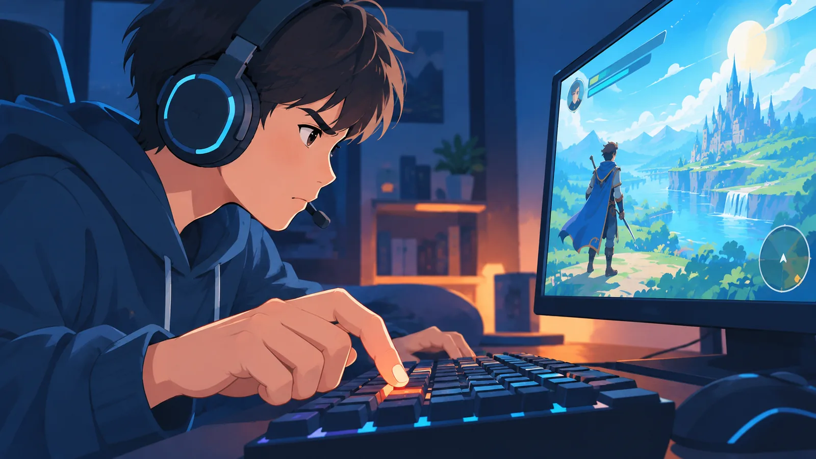 Gamer begint aan een nieuwe game