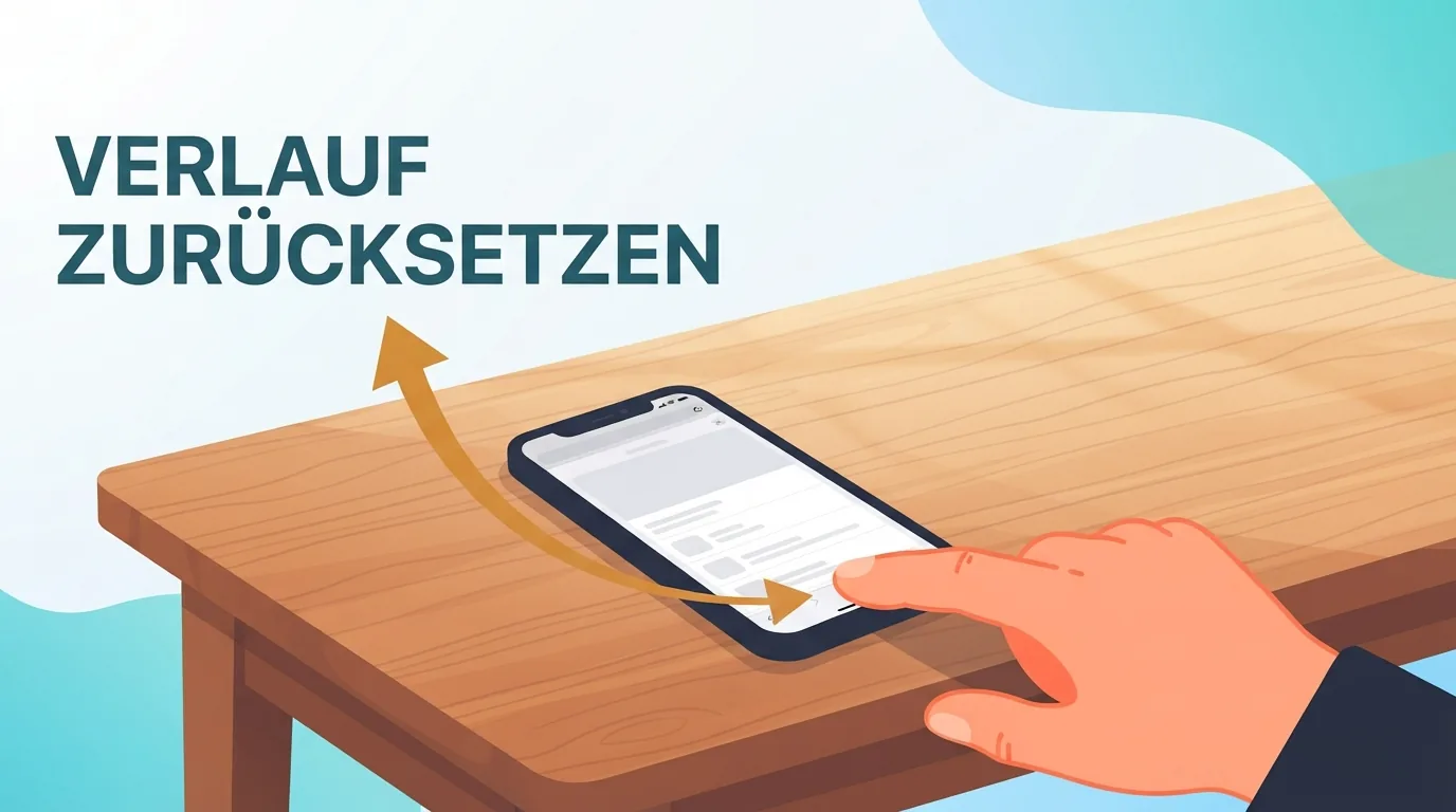 Duim die de terugknop in Safari ingedrukt houdt