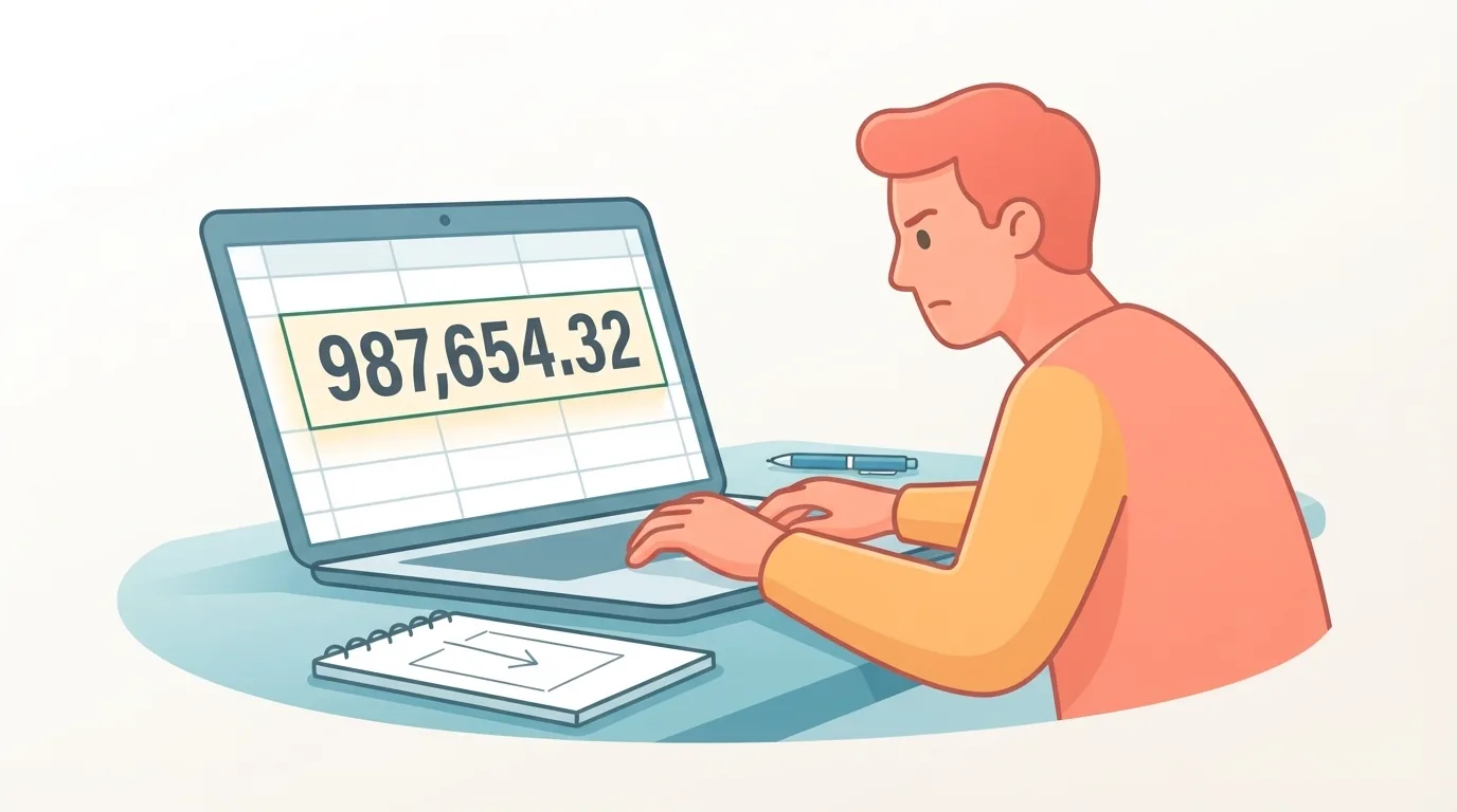 Iemand voert getallen in een spreadsheet op een laptop in om de rente te berekenen