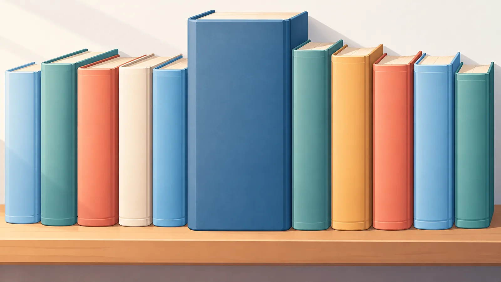 Dikke hardcover in een boekenkast