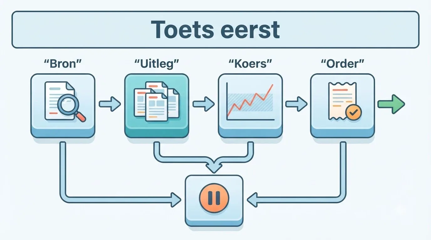 Een belegger ziet gunstige economische cijfers, terwijl de aandelenkoers daalt.