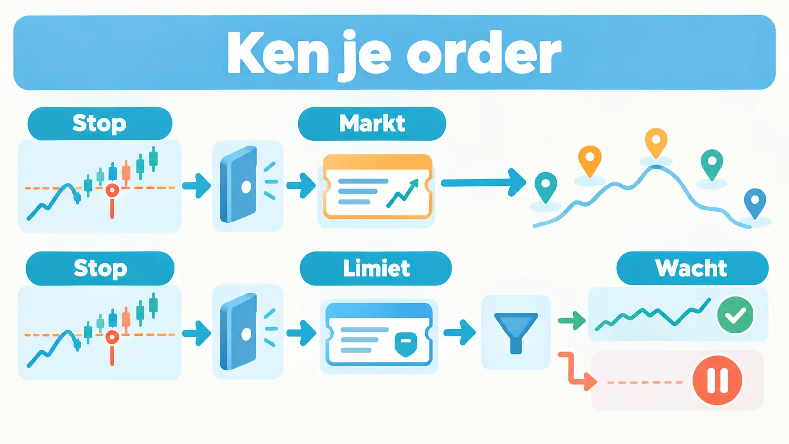 Een stoporder wordt een marktorder; een stoplimietorder krijgt een prijsgrens en kan onuitgevoerd blijven.