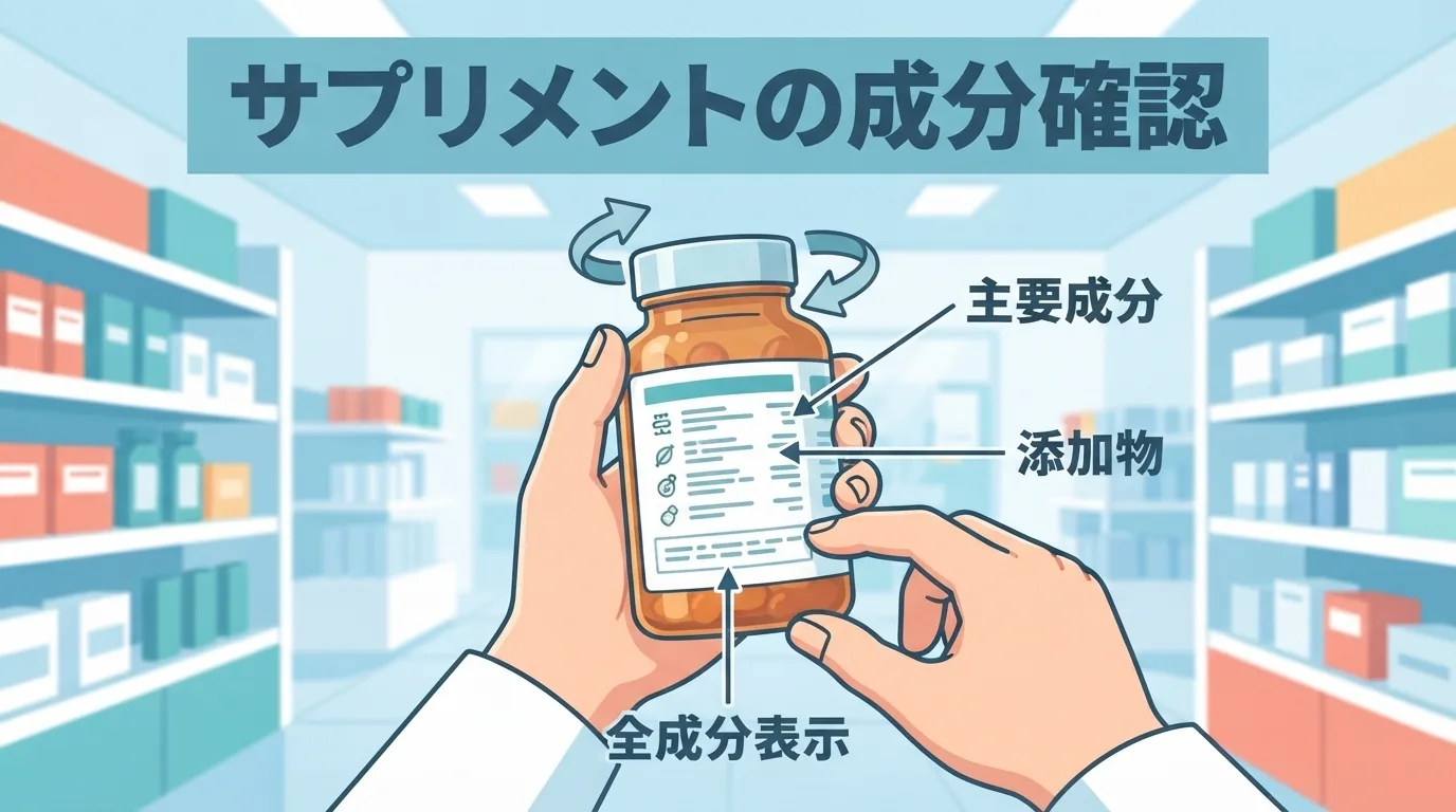 Ingrediëntenlijst van een supplement lezen in de apotheek