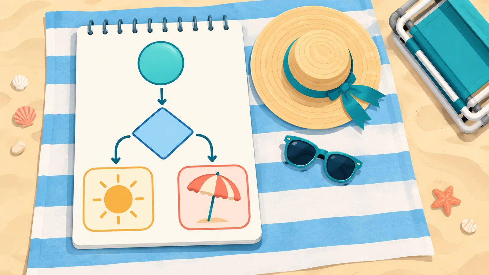 Keuzehulp voor de juiste strandstoel op een notitieblok