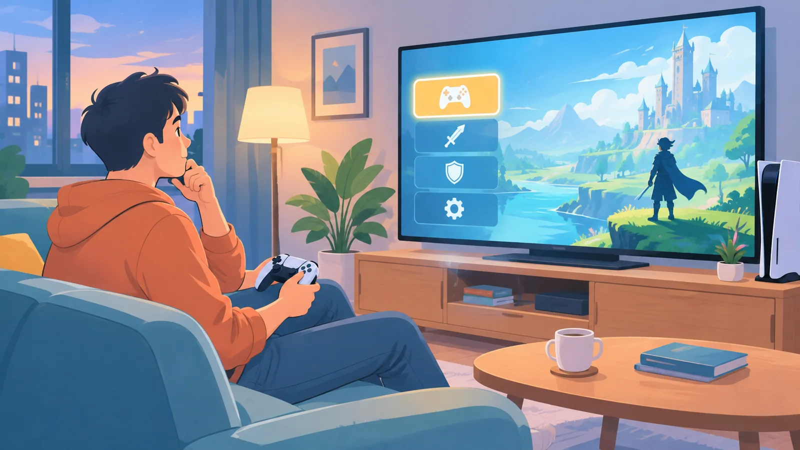 Steam Deck z grą indie w pociągu