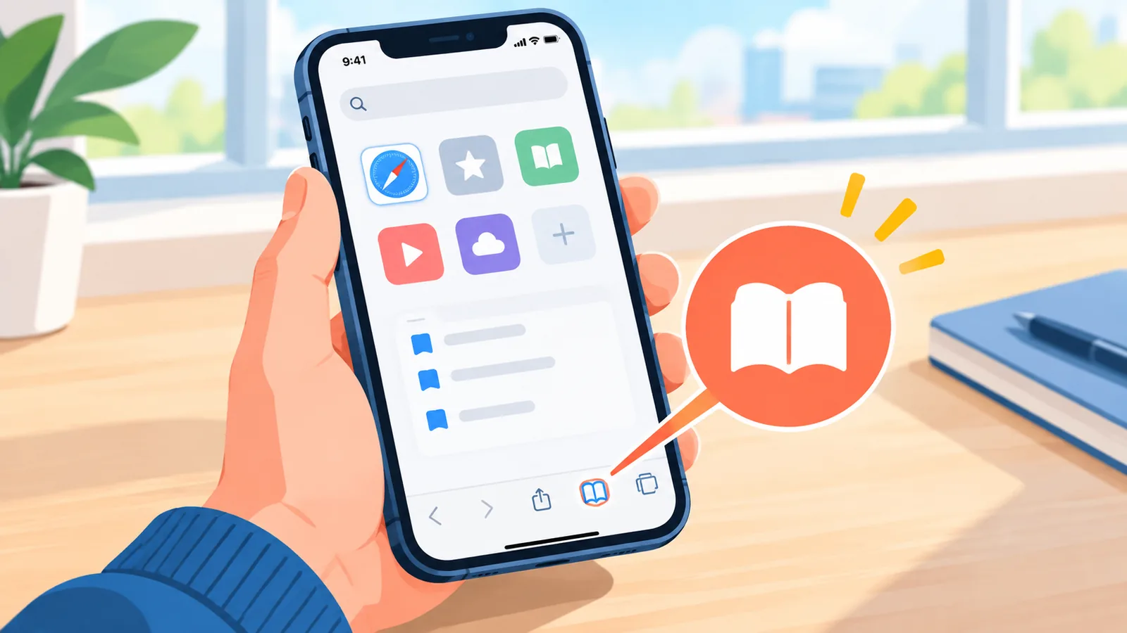 iPhone z otwartą stroną startową Safari