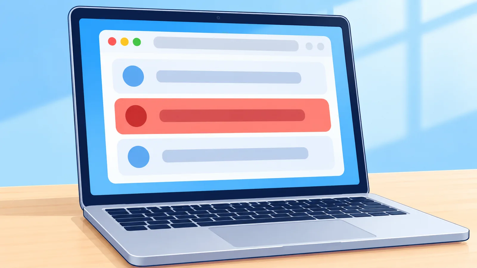 MacBook z listą ostatnio odwiedzanych stron w przeglądarce Safari