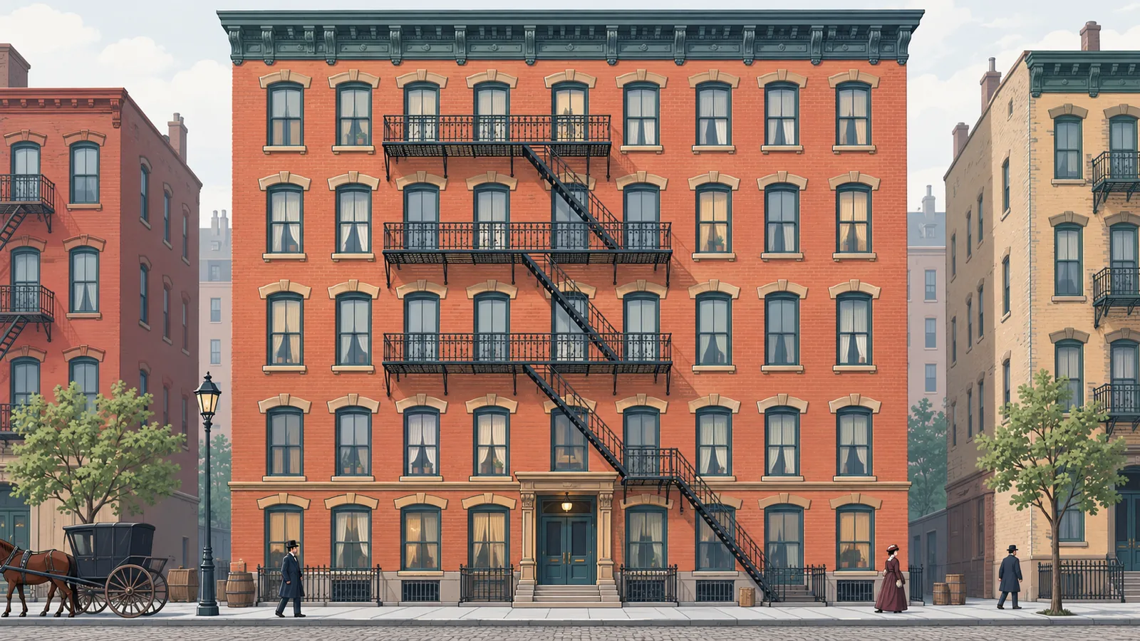 Zabytkowa kamienica z XIX wieku na Lower East Side