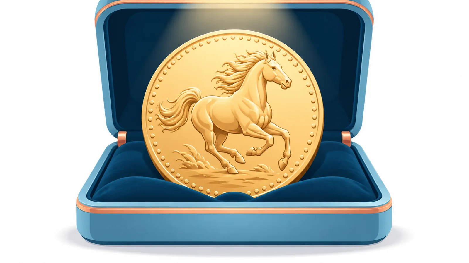Moneta kolekcjonerska z wizerunkiem konia w etui