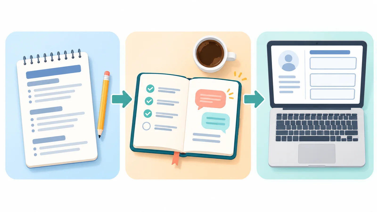 Três formas de apoio ao currículo: redator, coaching e construtor com IA