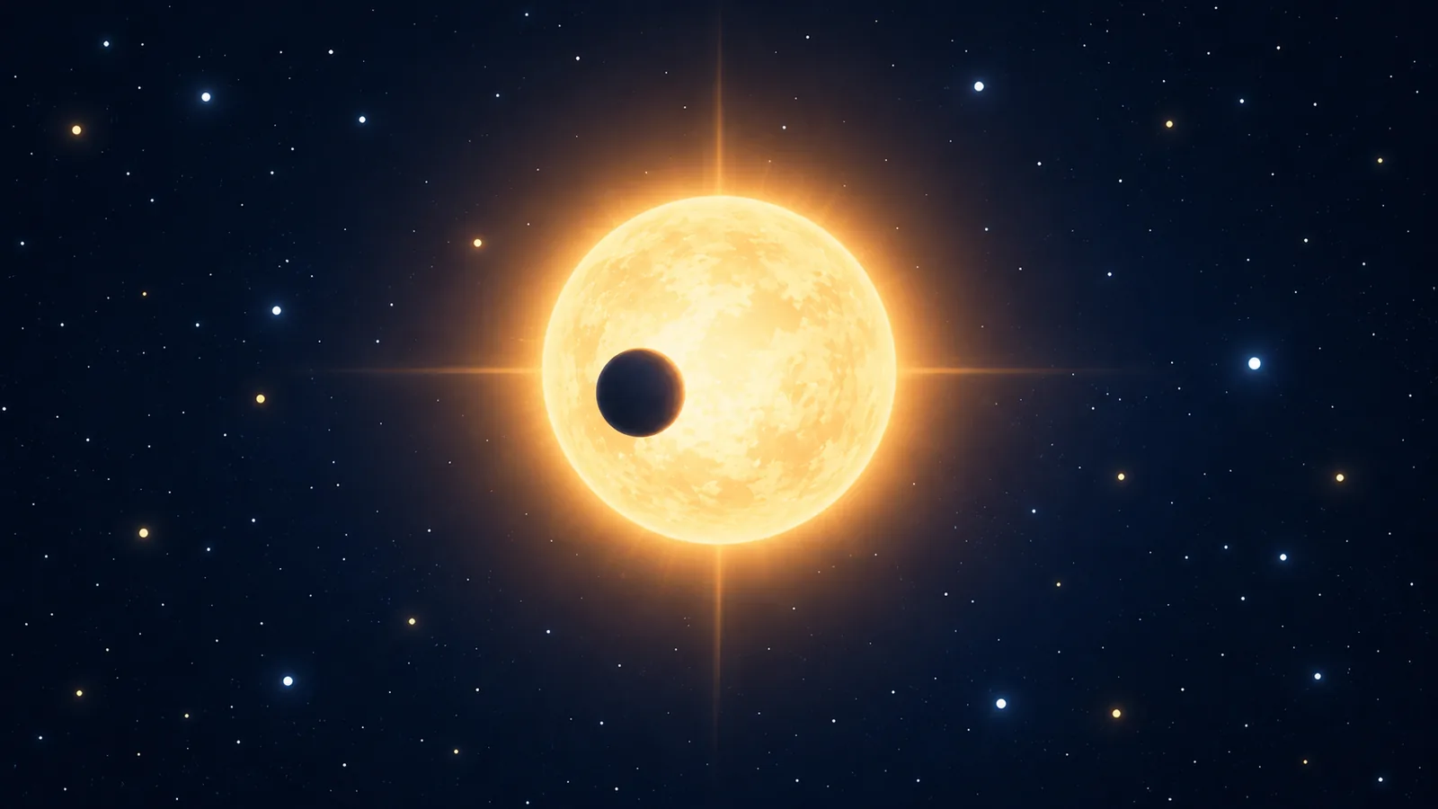 Planeta passando na frente de uma estrela distante