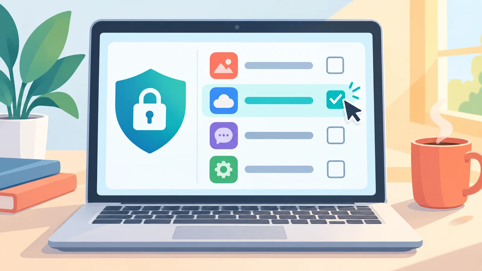 Painel de privacidade do sistema com uma permissão sendo marcada para o aplicativo