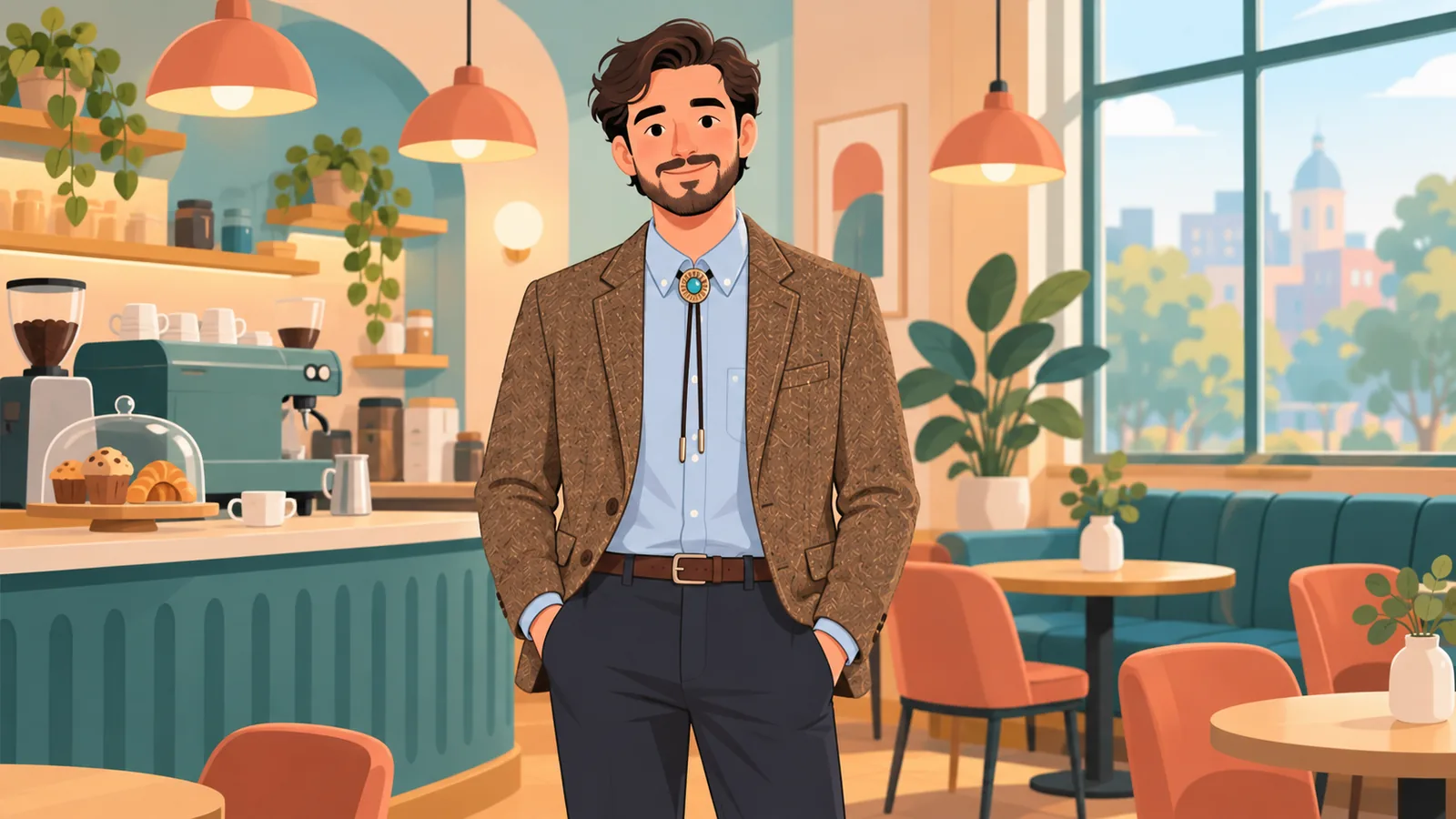 Look smart casual com camisa oxford, chino e jaqueta de tweed