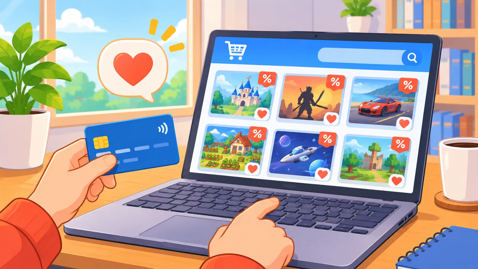 Compra segura de jogo online com lista de desejos