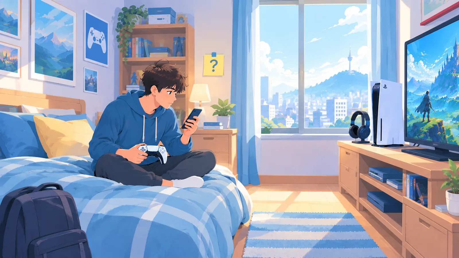 Jovem tirando dúvidas sobre jogos de PS5