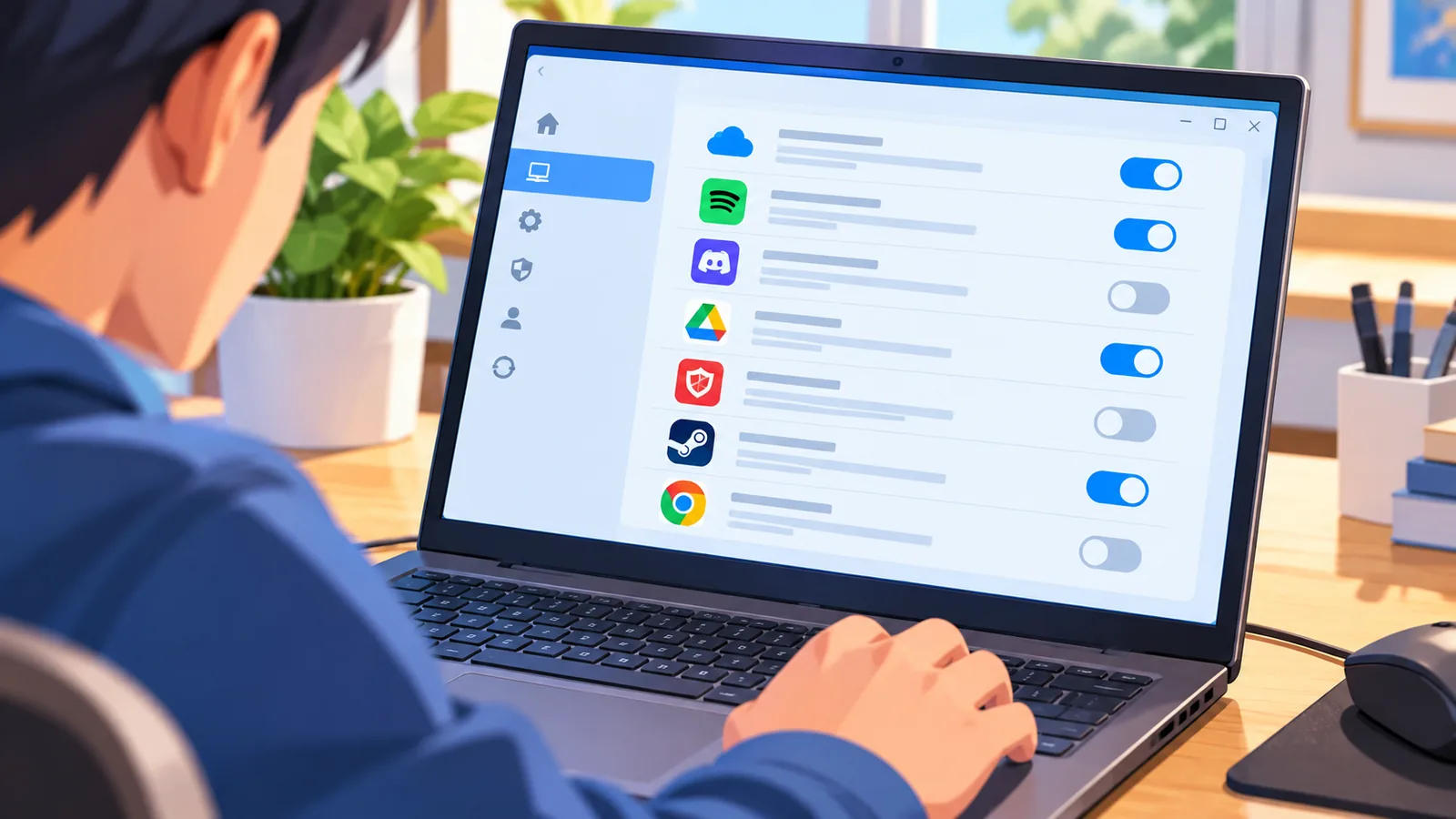 Tela com a lista de programas de inicialização do Windows