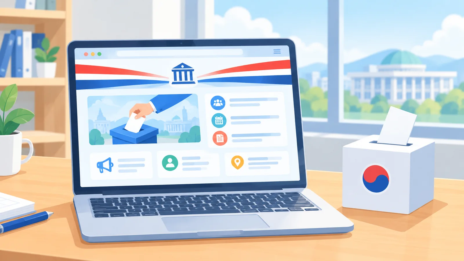 Notebook exibindo a página inicial de um portal eleitoral oficial