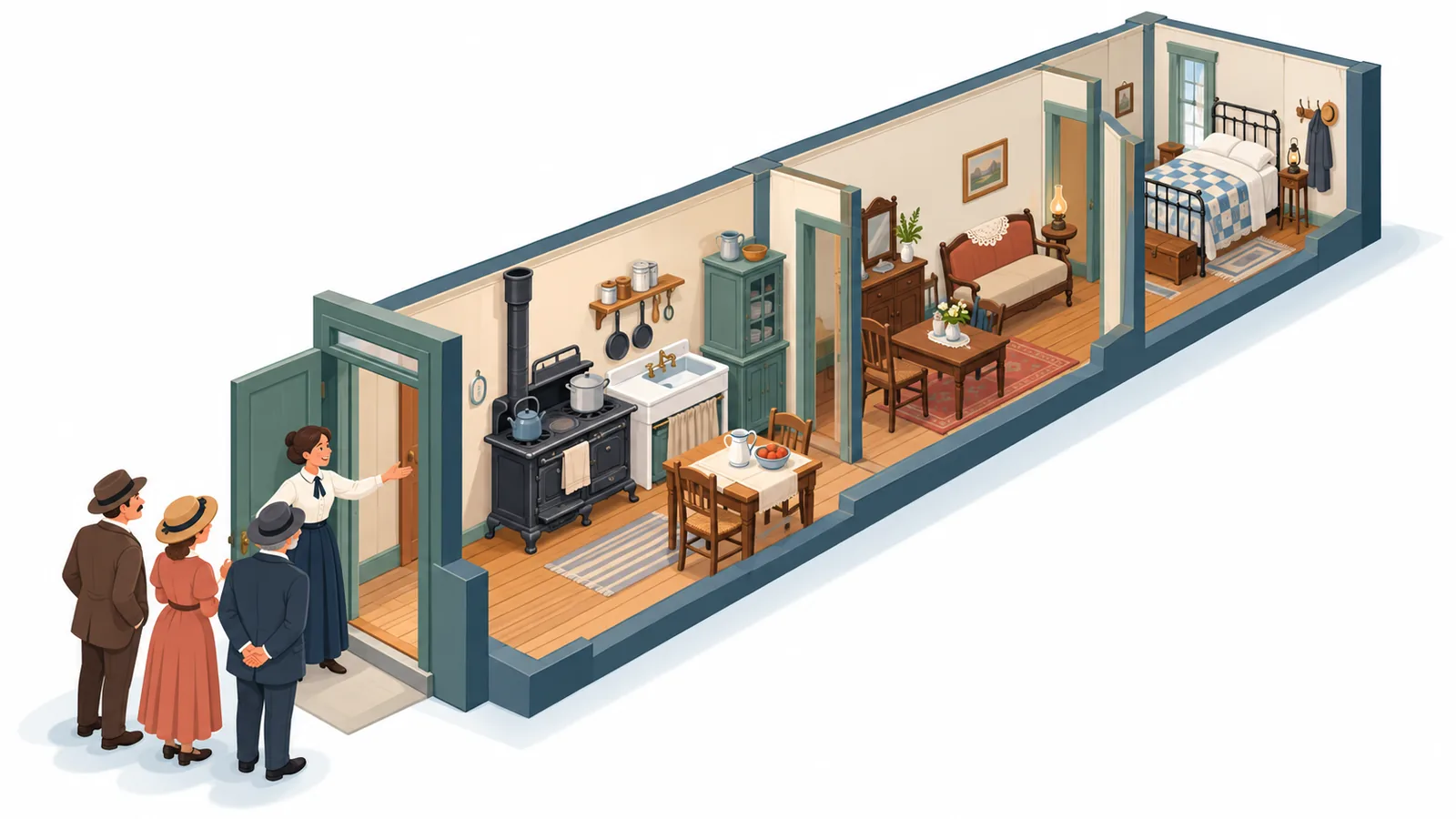Apartamento restaurado do início do século 20 no Tenement Museum