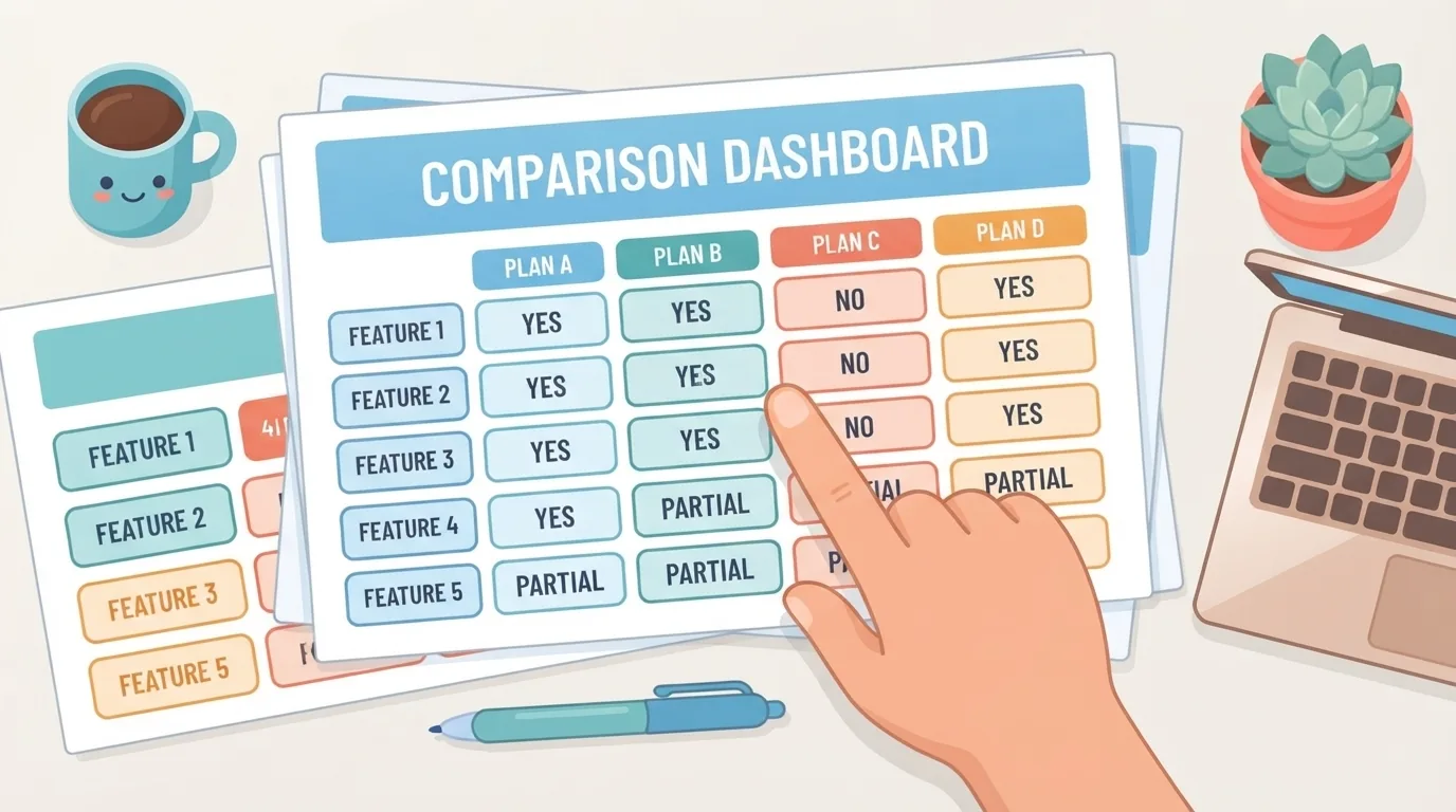 Mão apontando uma coluna em gráficos comparativos impressos sobre a mesa