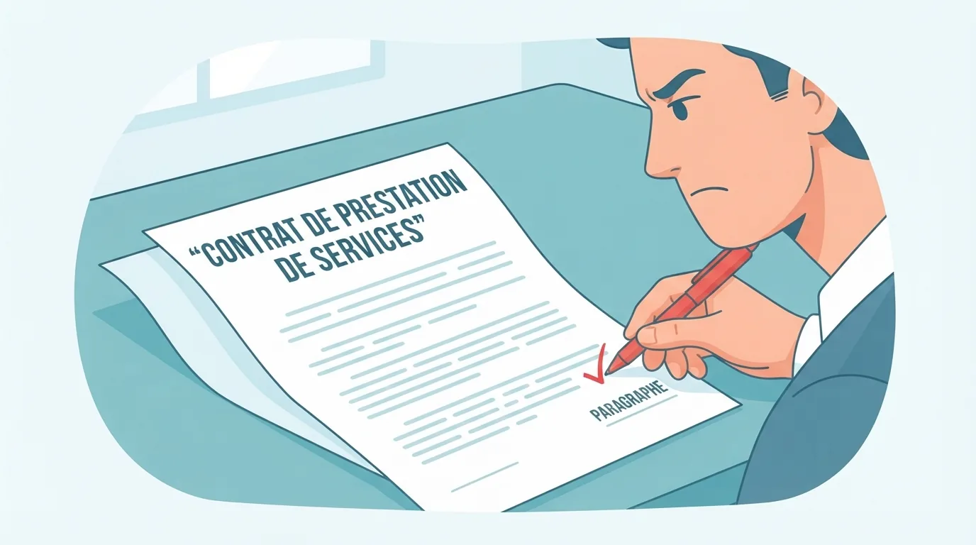 Pessoa analisando com cautela um contrato e marcando um parágrafo