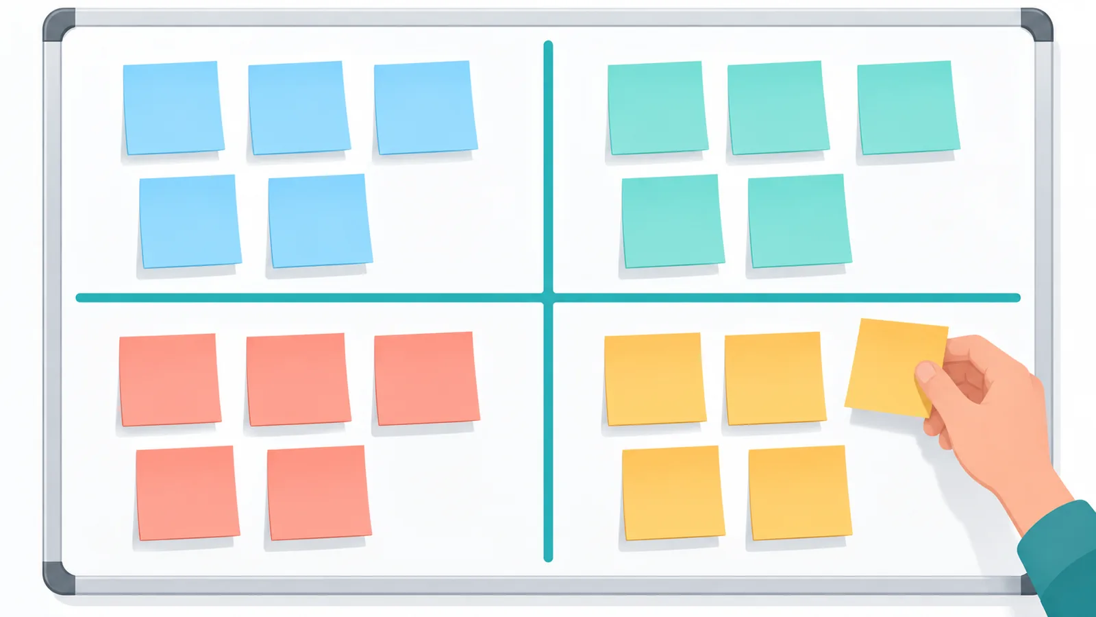 Quadro com a matriz de prioridades dividida em quatro quadrantes