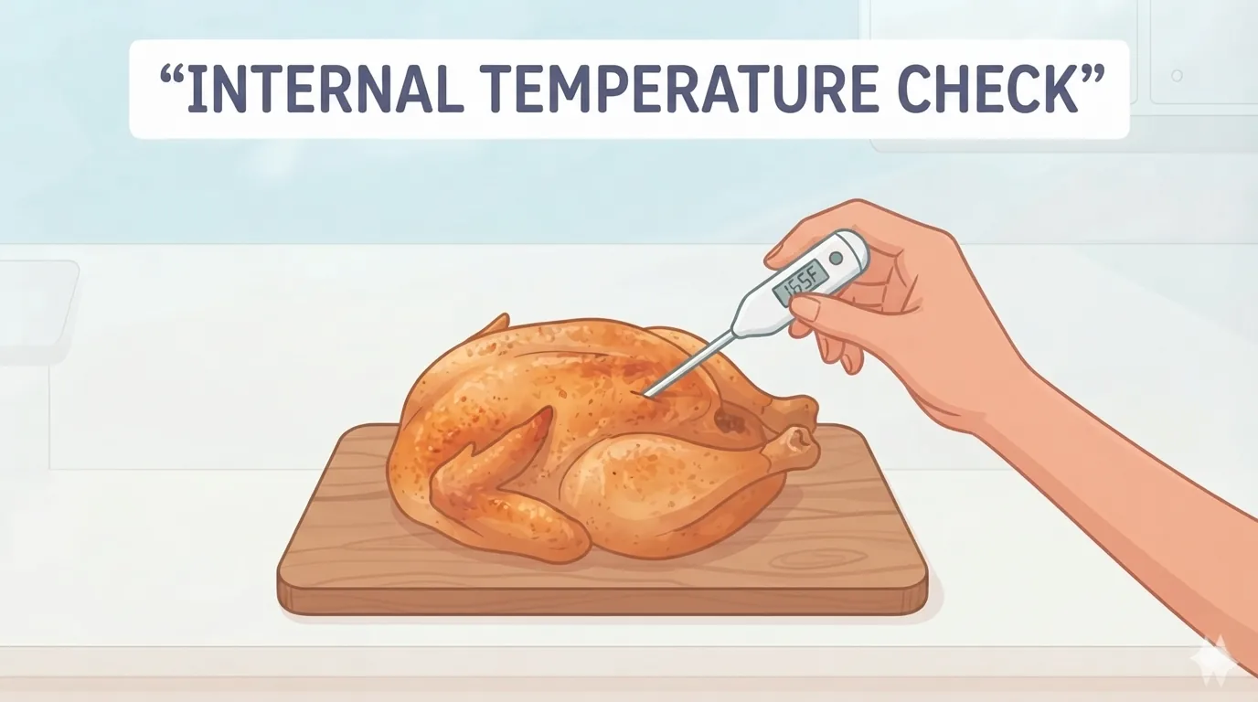 Verificarea temperaturii interne a cărnii cu un termometru alimentar digital