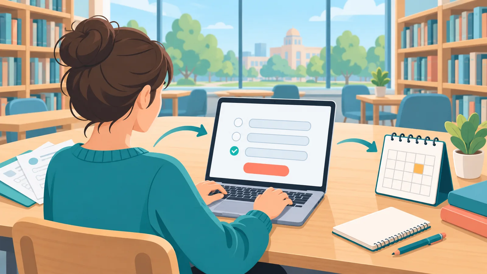 Student care completează o cerere de admitere online