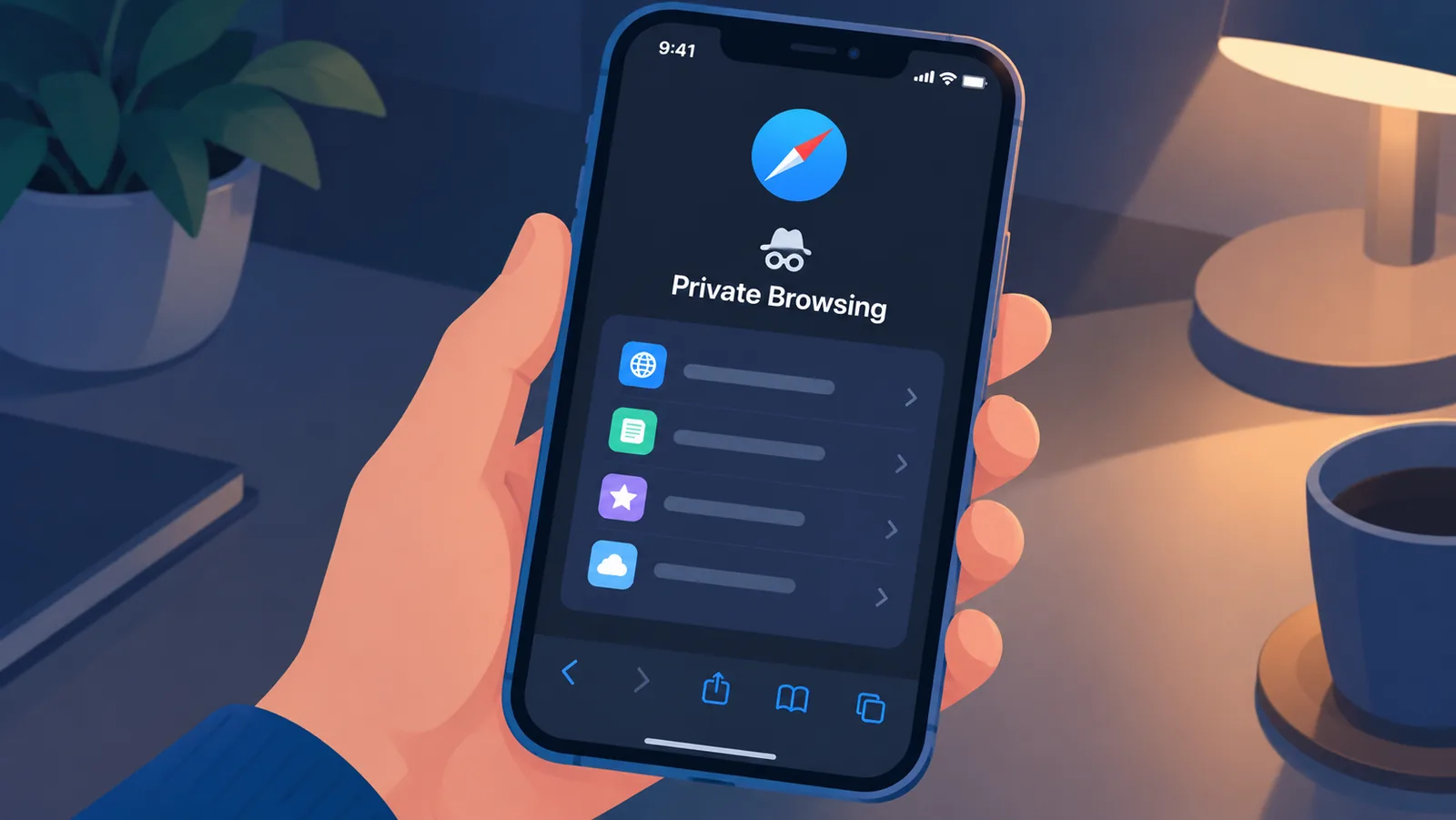 Navigare privată în Safari pe iPhone