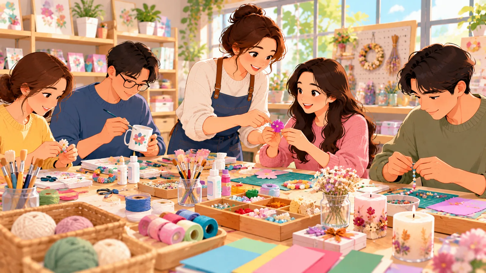 Atelier de grup într-un magazin craft