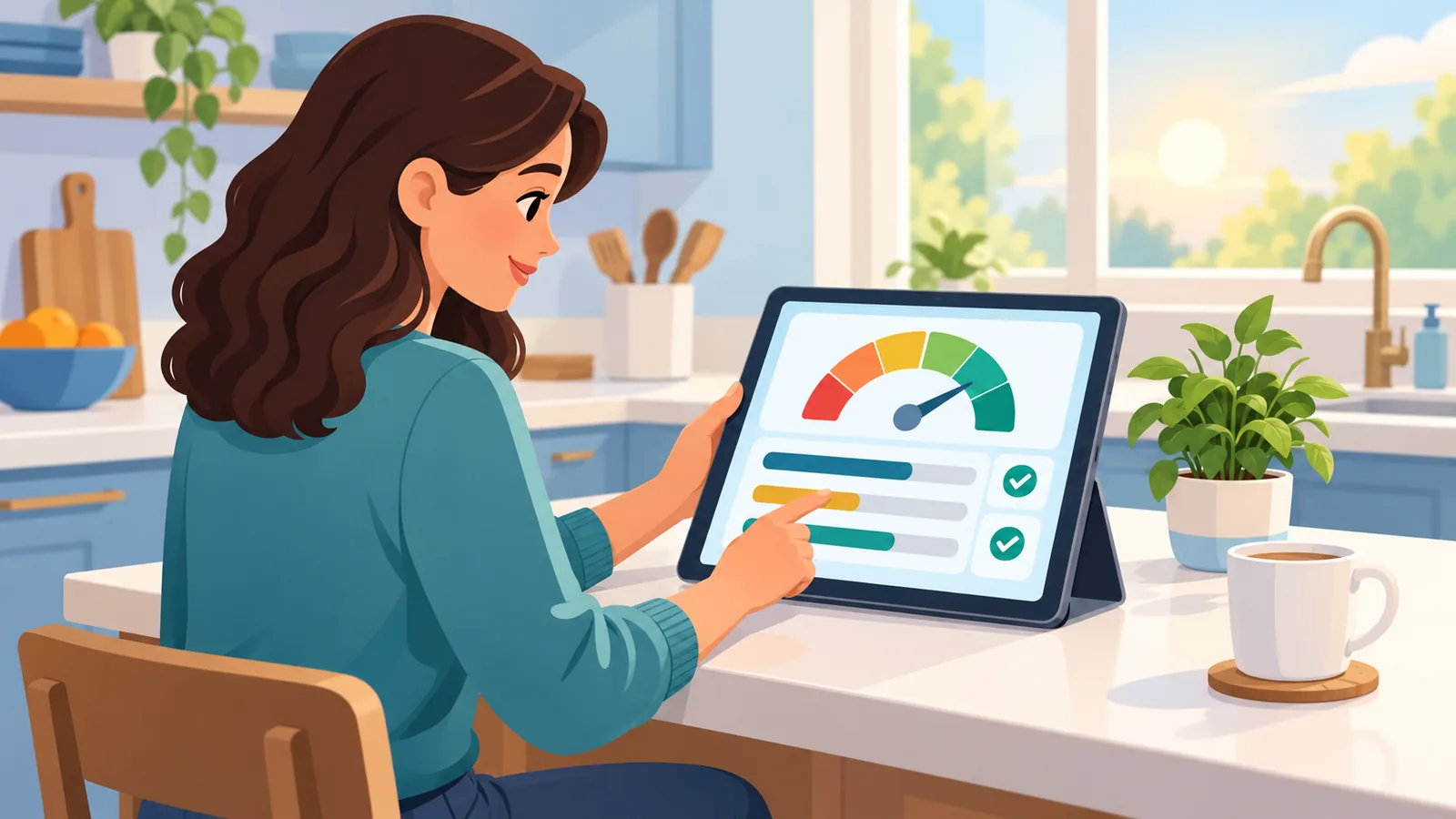 Verificarea raportului de credit pe tabletă