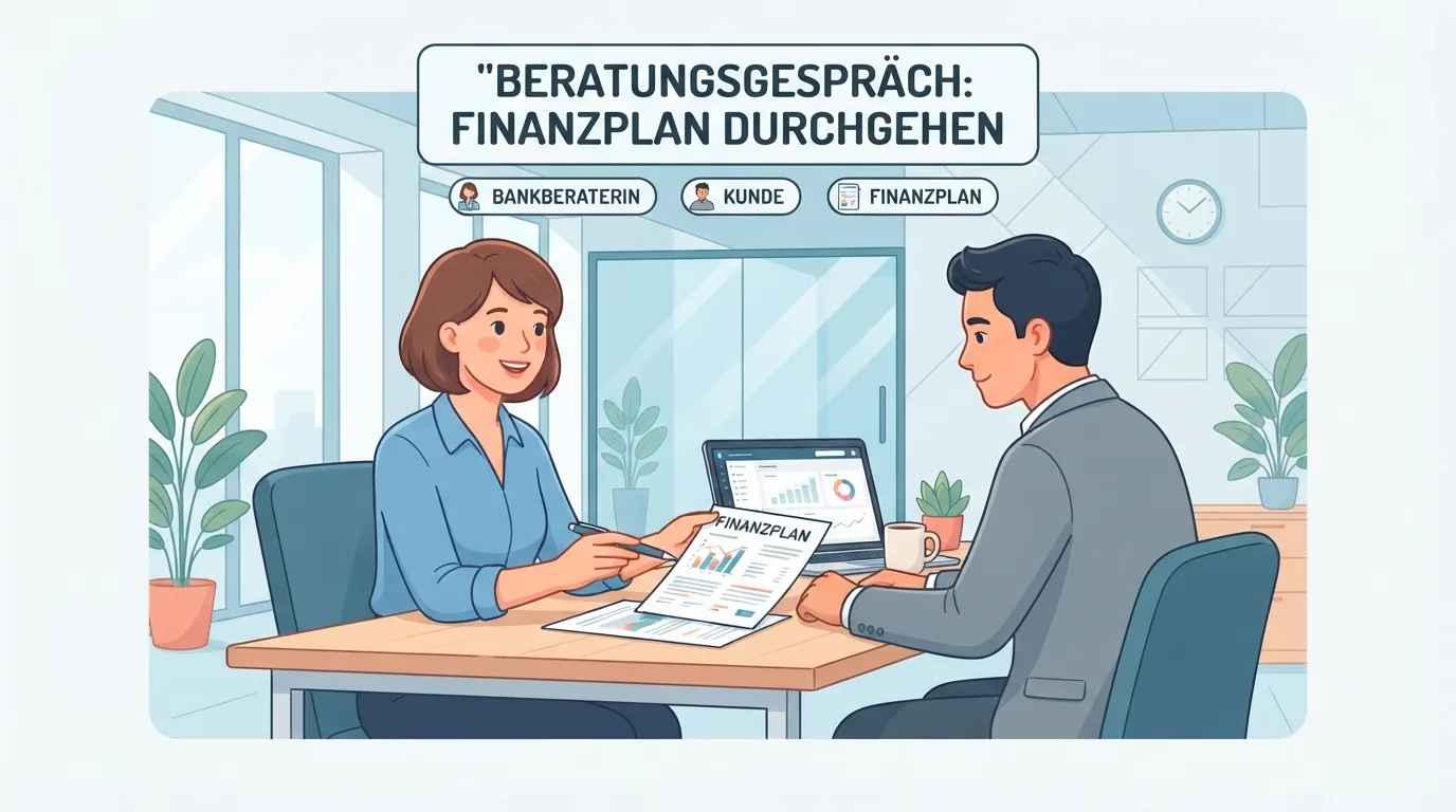 Consultant bancar care explică un document unui client