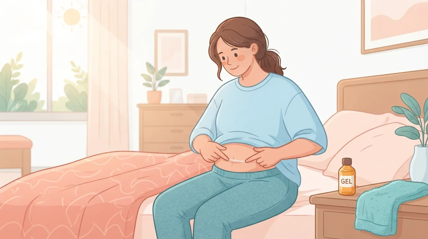 Cicatrici pe abdomen, față, genunchi și cot