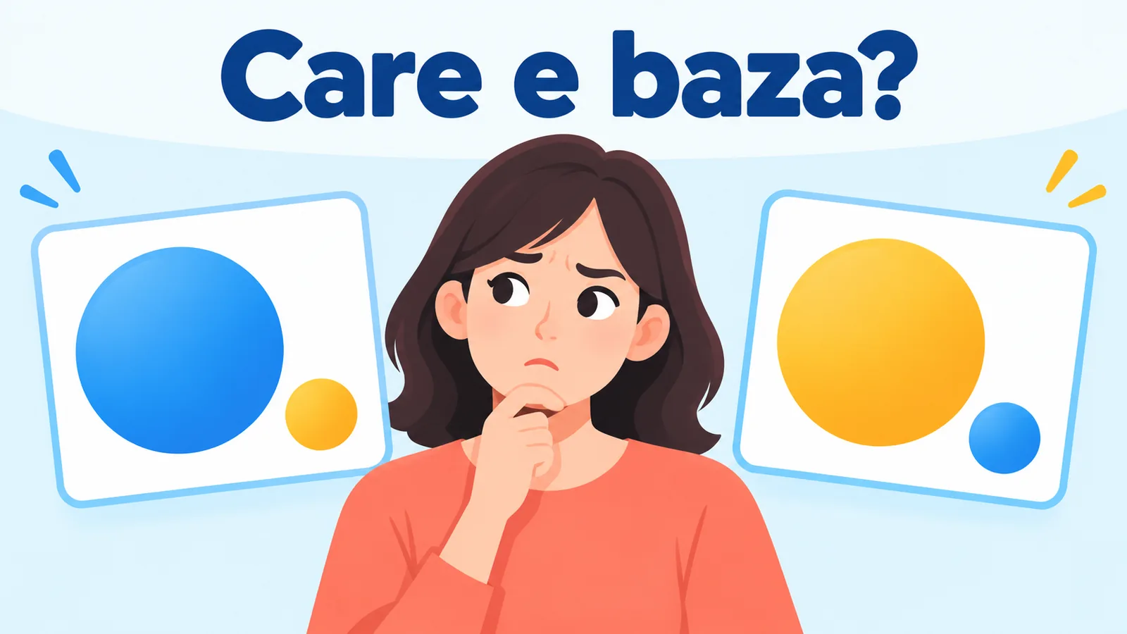 O persoană compară două configurații inversate, ilustrând de ce tipul de bază și aripa au roluri diferite în 9