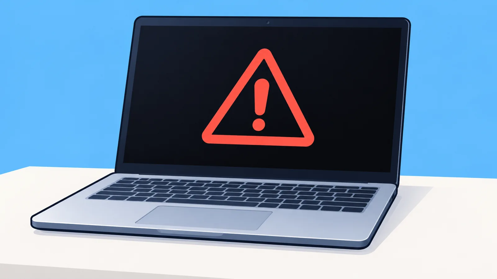 Laptop cu Windows 11 blocat la pornire, cu ecran negru și mesaj de eroare