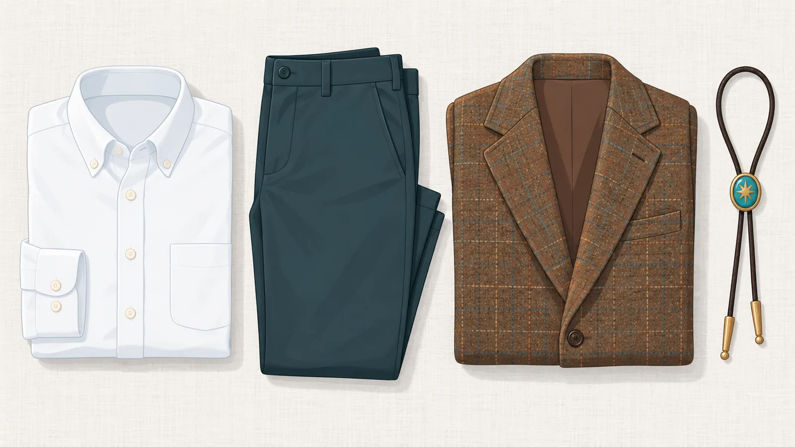 Образ smart casual с оксфордской рубашкой, чиносами и твидовым пиджаком